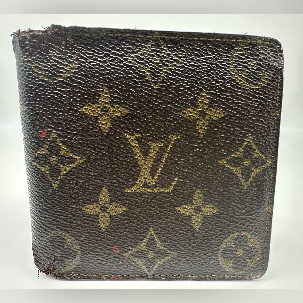 Authentic Men's Louis Vuitton Bifold Wallet Snap‎ Coin Pocket Vintage Elegance